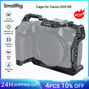 Jaula de cámara SmallRig R8 para Canon EOS R8 con placa de liberación rápida Arca Swiss para trípode cardán DJI con orificios de rosca de 1/4 