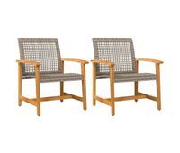 vidaxl sillas de jardin 2 uds madera de acacia y ratan sintetico gris