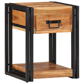 Mesita De Noche | Mesilla De Noche | Cabinete De Noche De Madera Maciza De Acacia 40x35x50 Cm Cfw93078