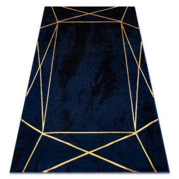 Alfombra Emerald Exclusivo 1022 Glamour, Elegante Geométrico Azul Osc 240x330 Cm
