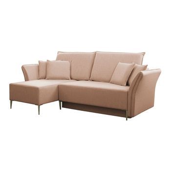 Sofá Rinconero Providence 146, Rosa, Función De Descanso, Caja De Ropa De Cama