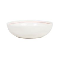 plato hondo de ceramica blanca con concha azul