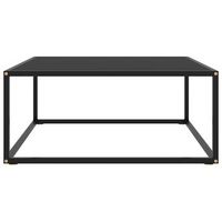 mesa de cafe - mesa de centro negra con vidrio negro 80x80x35 cm