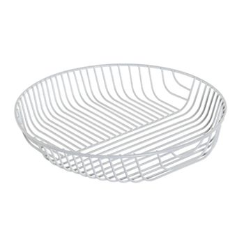 Frutero calado de metal blanco 30x5,5 cm