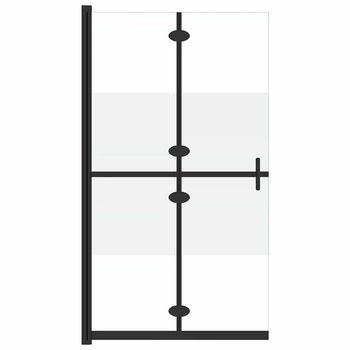 Mampara De Ducha Plegable Vidrio Esg Medio Esmerilado 100x190cm Vidaxl