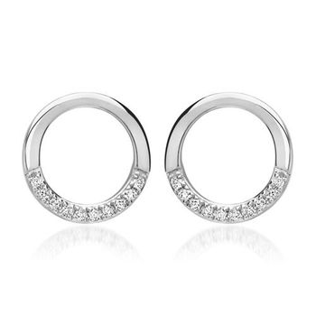 14 quilates pendientes de oro blanco 20 diamantes 0.09ct.