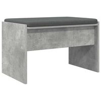 banco de entrada con cojin gris concreto 63 x 38 x 40 cm vidaxl