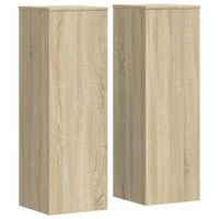 soportes para plantas 2 uds madera roble sonoma 33x33x100 cm vidaxl