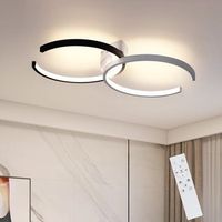 nettlife plafon led 37w 54x32x85cm moderno regulable con mando a distancia lampara de salon de diseno de metal para dormitorio  oficina