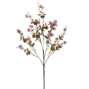 Follaje con flores artificiales rosa y verde h66