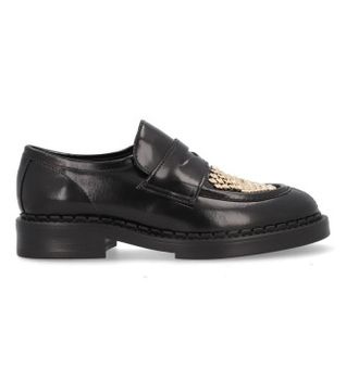 Alpe para mujer. 533166 Mocasines Chester de piel negro (38), Plano, Ninguno, Casual