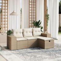 conjunto de sofas jardin con cojines 4 uds  mueble jardin mesa y sillas ratan sintetico beige cfw374474