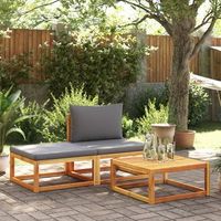 set de sofas de jardin con cojines 3 uds  conjunto mueble jardin mesa y sillas madera maciza acacia cfw2750710