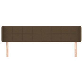 Cabecero Cama Mueble De Dormitorio De Tela Oscuro 163 X 16 X 78/88 Cm Marrón M02_0007597
