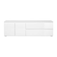 mueble de tv con 2 puertas 1 estante y 2 cajones l180 cm - blanco
