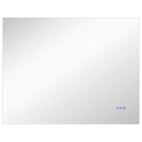 homcom espejo de bano antiempanante con luminosidad y color ajustables en vidrio y aleacion de aluminio 80x60x4 cm   aosom espana