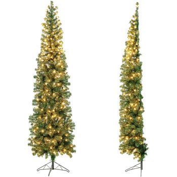 210 Cm Árbol De Navidad Con Luces Incorporadas Costway 60 X 30 X 210 Cm