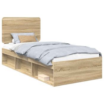 Cama Individual | Cama Para Adulto | Estructura De Cama Sonoma 100 X 200 Cm Madera De Pino Macizo