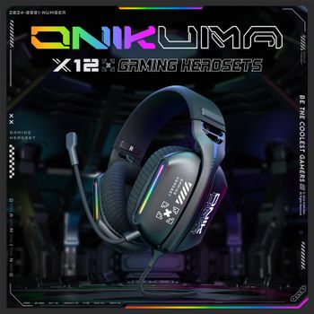 ONIKUMA X12 auriculares con cancelación de ruido auriculares de juego con cable auriculares de música 3,5 MM adecuados para ordenador portátil con micrófono