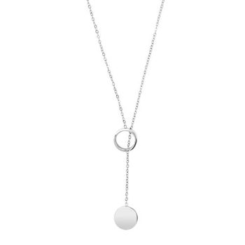 Cadena en y de acero inoxidable para mujer, grabable