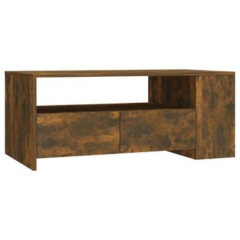 Mesa De Centro Madera De Ingeniería Roble Ahumado 102x55x42 Cm Vidaxl