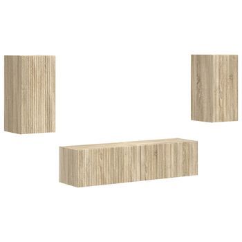 Conjunto De Mueble De Tv 4 Uds | Mueble De Salón | Gabinete De Tv Roble Sonoma