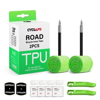 CYCLAMI Material TPU tubo interior de bicicleta ultraligero 700C 18 32 neumático de bicicleta de montaña de carretera 45 65 mm de longitud herramientas de reparación de neumáticos de válvula francesa