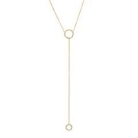 cadena en y de plata 925 banado en oro con circonitas