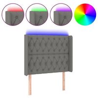 cabecero accesorio para dormir dormitorio mueble led 103 x 16 x 118128 cm tela gris oscuro tdl0201186