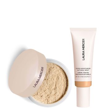 Laura Mercier Mini Translucent Loose Setting Powder Ultra Blur and Tinted Moisturiser Natural Dewy SPF 30 Duo (Various Shades) - 2W Citrine