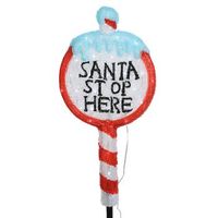 figura senal stop santa con estaca para jardin 93cm