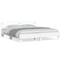 estructura cama con cabecero madera ingenieria blanco 180x200cm vidaxl