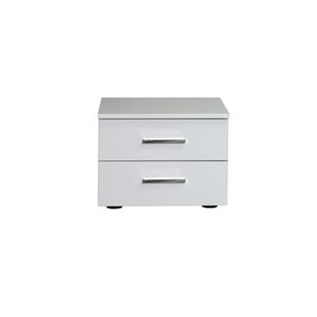Lote De Dos Mesitas De Noche Para Dormitorio. Colección Sena. Color Blanco Brillante.