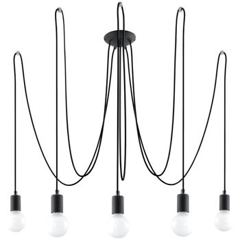 Lámpara asum negro, 5 luces
