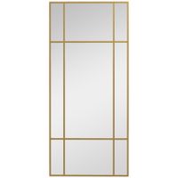 homcom espejo de pared estilo de celosia rectangular horizontal o vertical con 4 ganchos en metal dorado - 110x50 cm   aosom espana