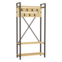 mueble de entrada de estilo industrial con estantes y perchero lubin