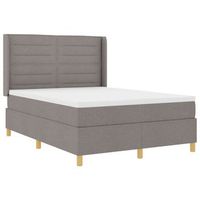 cama tipo box spring con tiras led taupe 140 x 200 cm tela vidaxl