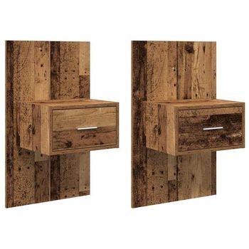 Armario De Noche 2 Uds. Madera Vieja 50 X 32,5 X 80cm Vidaxl