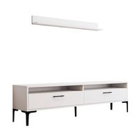 mueble tv con estante estambul blanco