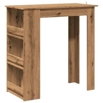 Mesa Bar Con Estante Almacenaje Roble Artisan 102x50x103,5 Cm Vidaxl
