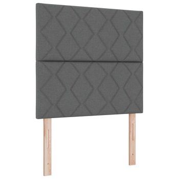 Cama Tipo Box Spring Con Cabecera Gris Oscuro 90 X 190 Cm Tela