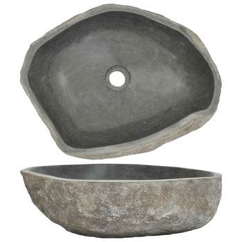 Lavabo Ovalado Piedra De Río (45-53)x(34-41) Cm Vidaxl