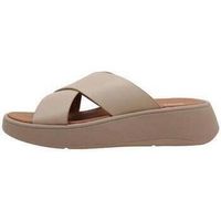 fitflop sandalias f-mode leather flatform cross slides para mujer