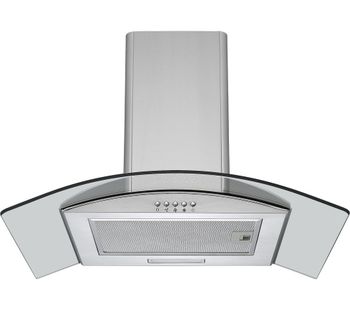 LOGIK L60CHDG17 Chimney Cooker Hood - Stainless Steel & Glass, Stainless Steel