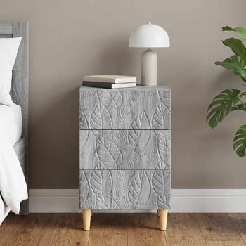 Mesita De Noche - Mueble Para Dormitorio - Madera De Ingeniería - Sonoma Gris (43x39.5x66.5cm)