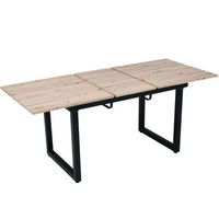 mesa de comedor extensible 140180x80cm - estilo industrial - estructura de acero robusta - rectangular - natural