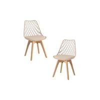 pack 2 sillas mima de polipropileno 824943 cm - beige tapioca