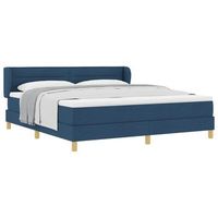 cama tapizada 203x183x88 cm madera tratada madera maciza de pino - azul