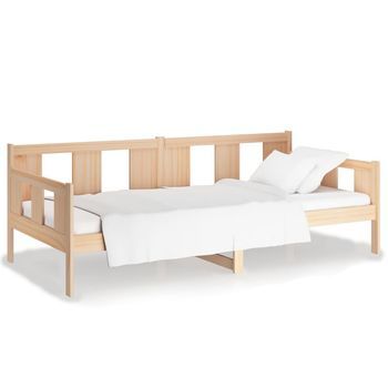 Cama Individual | Sofá Cama Madera Maciza De Pino 80x200 Cm Cfw40111