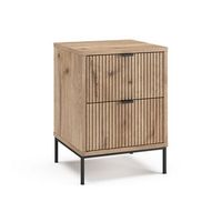 mesilla de noche eliza 40 x 554 cm con 2 cajones vicco